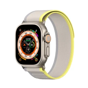Sport Velcro Strap for Apple Watch 9 / 8 / 7 / 6 / SE / 5 / 4 / 3 / 2 / 1 (38, 40, 41 mm) Dux Ducis Strap YJ Version - yellow-beigeeng