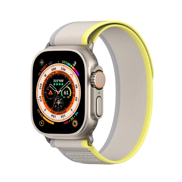 Sport Velcro Strap for Apple Watch 9 / 8 / 7 / 6 / SE / 5 / 4 / 3 / 2 / 1 (38, 40, 41 mm) Dux Ducis Strap YJ Version - yellow-beigeeng