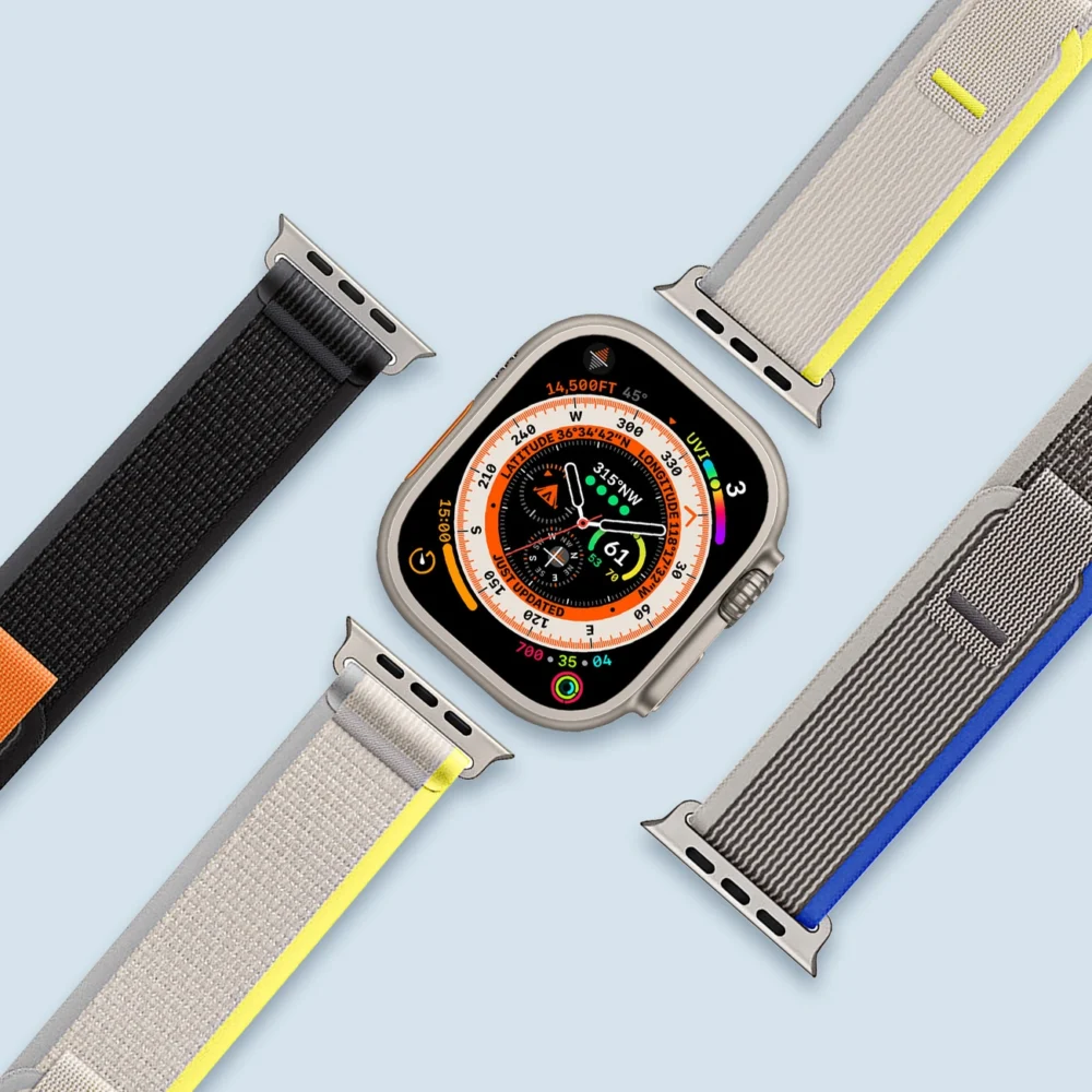 Sport Velcro Strap for Apple Watch 9 / 8 / 7 / 6 / SE / 5 / 4 / 3 / 2 / 1 (38, 40, 41 mm) Dux Ducis Strap YJ Version - yellow-beigeeng