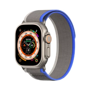 Sport Velcro Strap for Apple Watch 9 / 8 / 7 / 6 / SE / 5 / 4 / 3 / 2 / 1 (38, 40, 41 mm) Dux Ducis Strap YJ Version - Blue-Greyeng