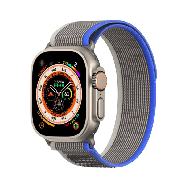 Sport Velcro Strap for Apple Watch 9 / 8 / 7 / 6 / SE / 5 / 4 / 3 / 2 / 1 (38, 40, 41 mm) Dux Ducis Strap YJ Version - Blue-Greyeng