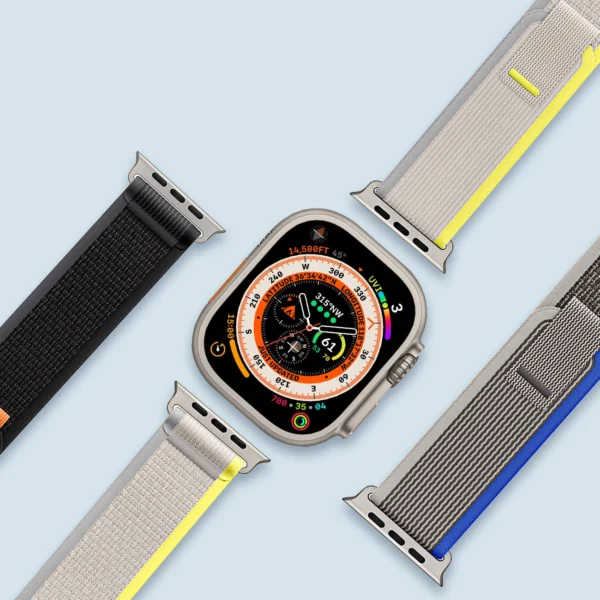 Sport Velcro Strap for Apple Watch 9 / 8 / 7 / 6 / SE / 5 / 4 / 3 / 2 / 1 (38, 40, 41 mm) Dux Ducis Strap YJ Version - Blue-Greyeng