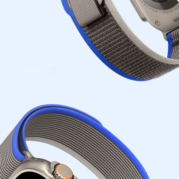 Sport Velcro Strap for Apple Watch 9 / 8 / 7 / 6 / SE / 5 / 4 / 3 / 2 / 1 (38, 40, 41 mm) Dux Ducis Strap YJ Version - Blue-Greyeng