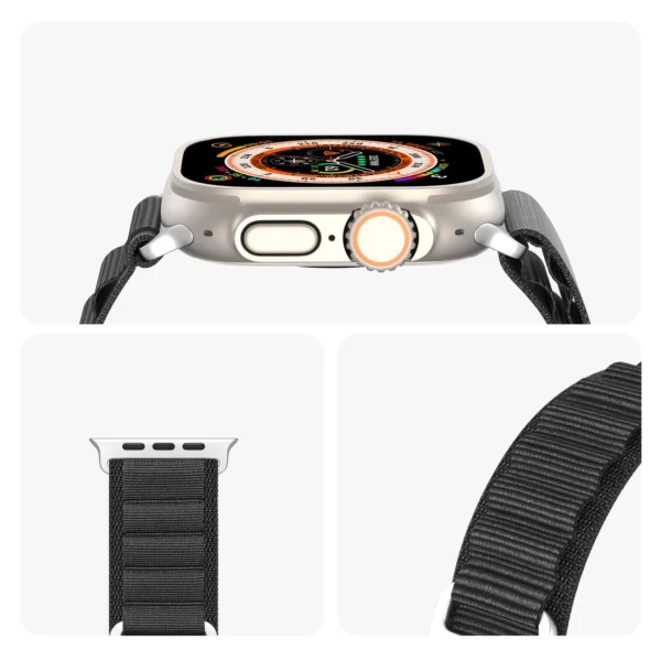 Sport Buckle Strap for Apple Watch Ultra / 9 / 8 / 7 / 6 / SE / 5 / 4 / 3 / 2 / 1 (42, 44, 45, 49 mm) Dux Ducis Strap GS Version - Blackeng