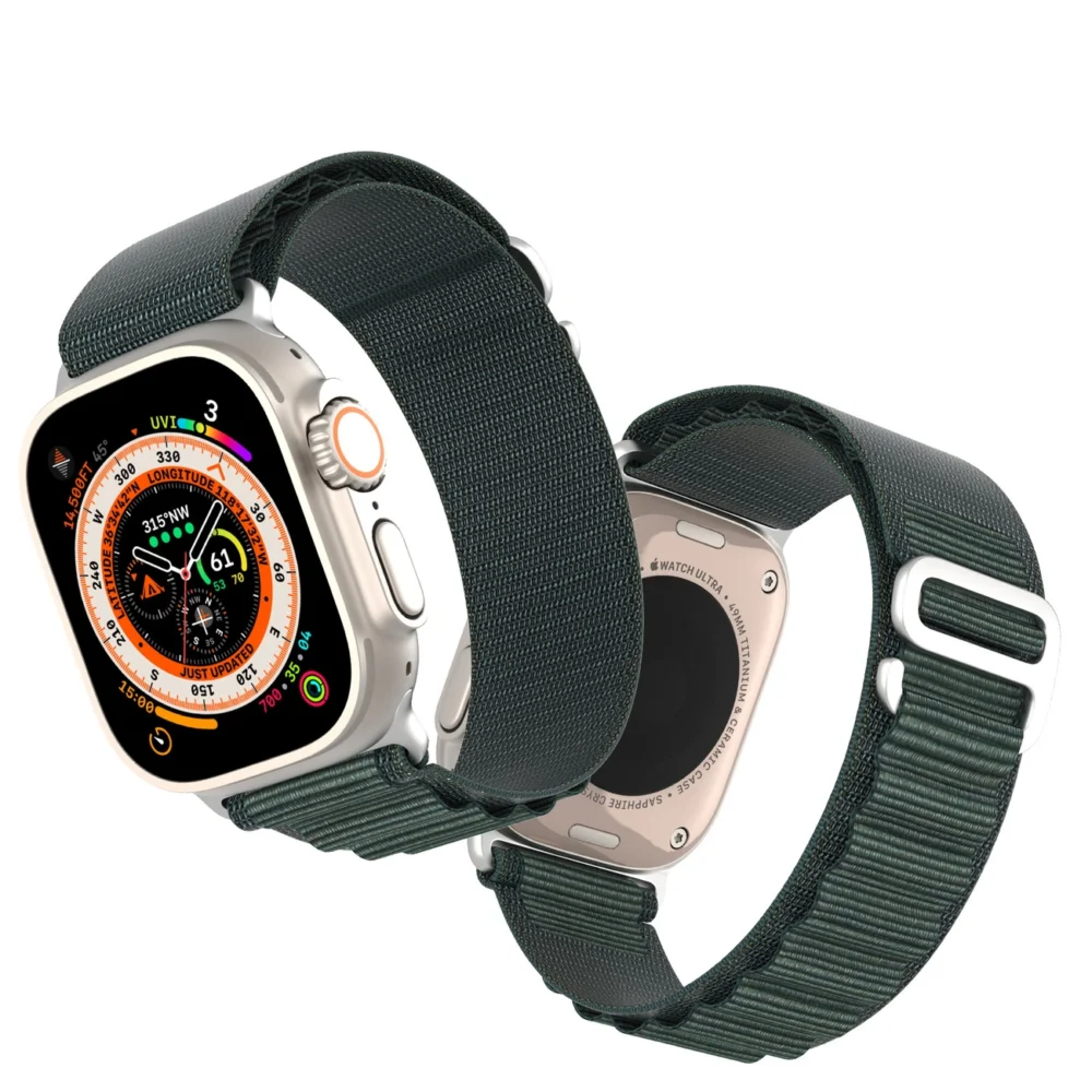 Sport strap with buckle for Apple Watch 9 / 8 / 7 / 6 / SE / 5 / 4 / 3 / 2 / 1 (41, 40, 38 mm) Dux Ducis Strap GS Version - greeneng