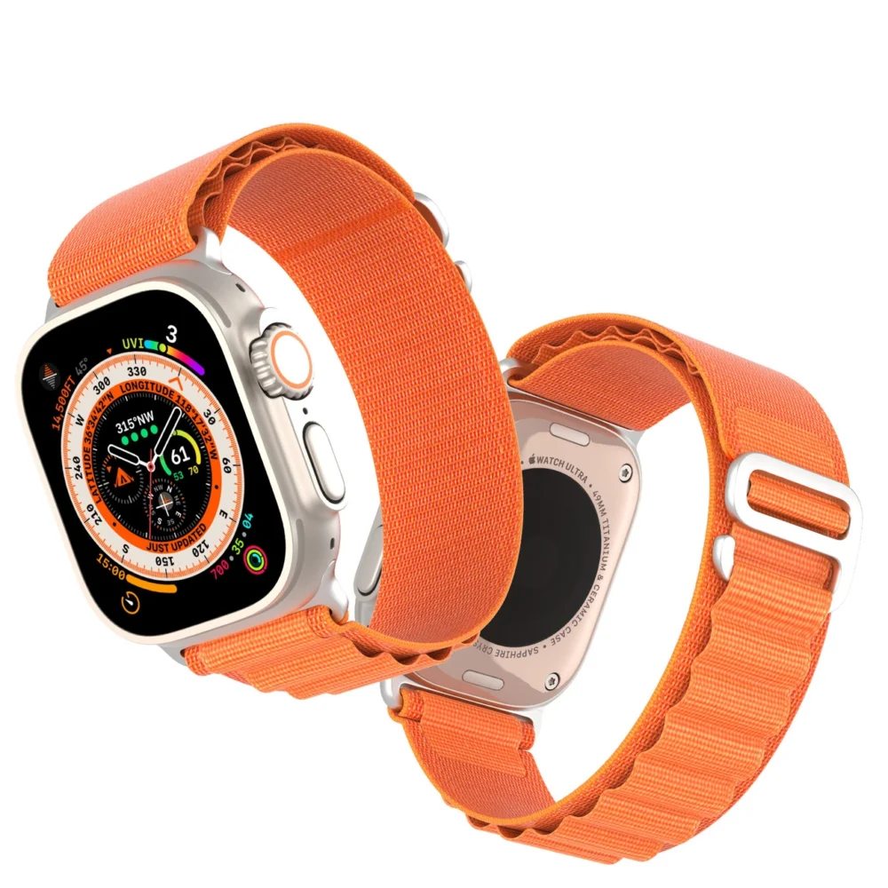 Sport strap with buckle for Apple Watch 9 / 8 / 7 / 6 / SE / 5 / 4 / 3 / 2 / 1 (41, 40, 38 mm) Dux Ducis Strap GS Version - orangeeng