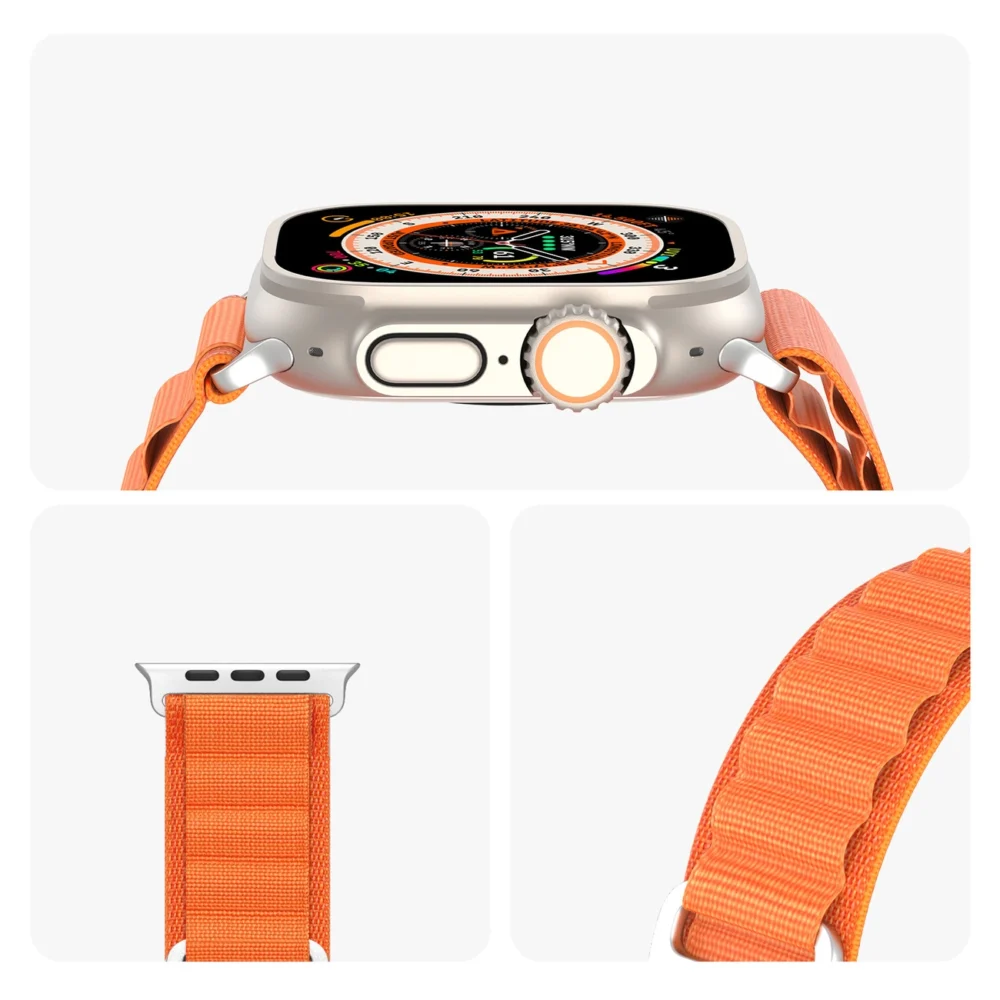 Sport strap with buckle for Apple Watch 9 / 8 / 7 / 6 / SE / 5 / 4 / 3 / 2 / 1 (41, 40, 38 mm) Dux Ducis Strap GS Version - orangeeng