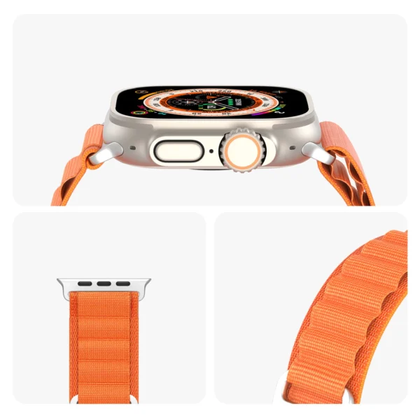 Sport strap with buckle for Apple Watch 9 / 8 / 7 / 6 / SE / 5 / 4 / 3 / 2 / 1 (41, 40, 38 mm) Dux Ducis Strap GS Version - orangeeng