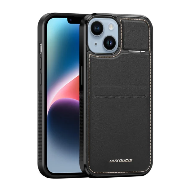 3in1 Wallet Case with Stand for iPhone 15 Plus MagSafe RFID Blocker Dux Ducis Rafi Mag - Blackeng
