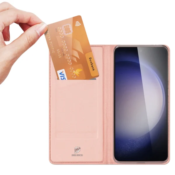 Wallet case with stand for Samsung Galaxy S23 FE Dux Ducis Skin Pro - pinkeng