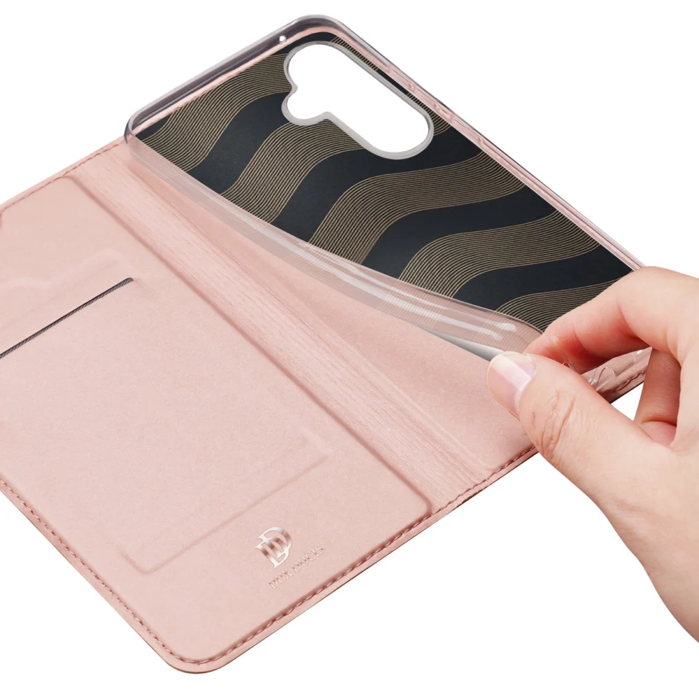 Wallet case with stand for Samsung Galaxy S23 FE Dux Ducis Skin Pro - pinkeng