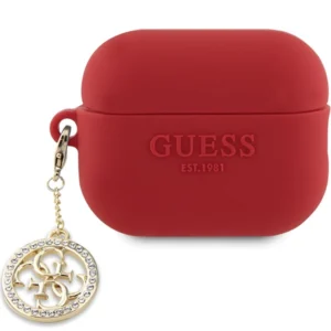Guess GUAP23DSLGHDF AirPods Pro 2 cover red 3D Rubber 4G Diamond Charmeng