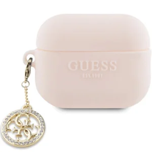 Guess GUAP23DSLGHDP AirPods Pro 2 cover pink/pink 3D Rubber 4G Diamond Charmeng