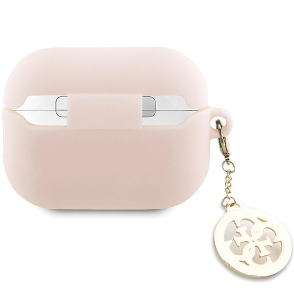 Guess GUAP23DSLGHDP AirPods Pro 2 cover pink/pink 3D Rubber 4G Diamond Charmeng