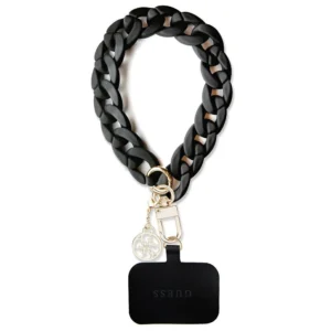 Guess GUOUCBMC4MK Universal Big Hand Strap case - black Acrylic 4G Charmeng