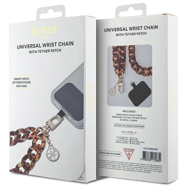 Guess GUOUCBMC4MT Universal Big Hand Strap Acetate Acrylic 4G Charm Caseeng