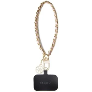 Guess GUOUCHSAMC4P Universal Hand Strap case - pink Saffiano Chain 4G Charmeng