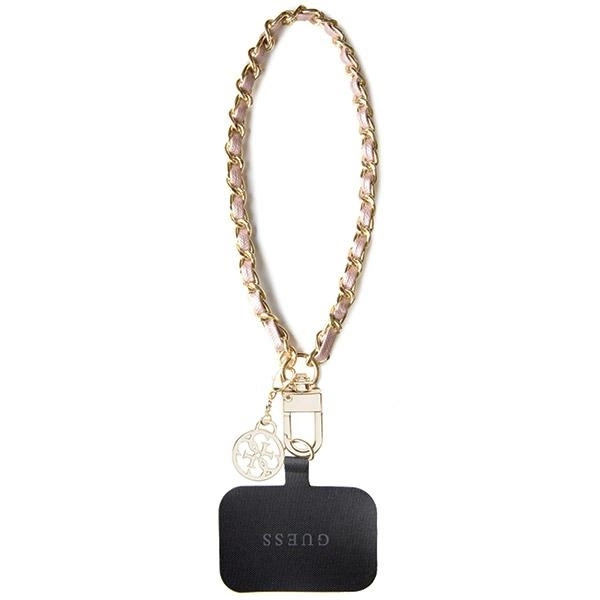 Guess GUOUCHSAMC4P Universal Hand Strap case - pink Saffiano Chain 4G Charmeng