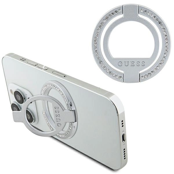 Guess MagSafe Ring Rhinestone holder - silvereng