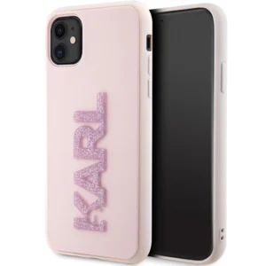 Karl Lagerfeld KLHCN613DMBKCP iPhone 11 / Xr 6.1" pink/pink hardcase 3D Rubber Glitter Logoeng