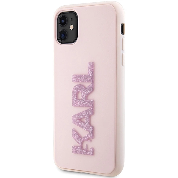 Karl Lagerfeld KLHCN613DMBKCP iPhone 11 / Xr 6.1" pink/pink hardcase 3D Rubber Glitter Logoeng