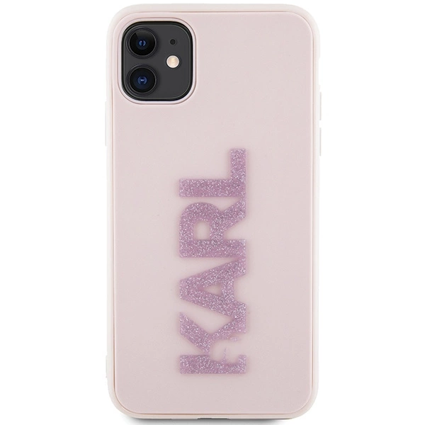 Karl Lagerfeld KLHCN613DMBKCP iPhone 11 / Xr 6.1" pink/pink hardcase 3D Rubber Glitter Logoeng