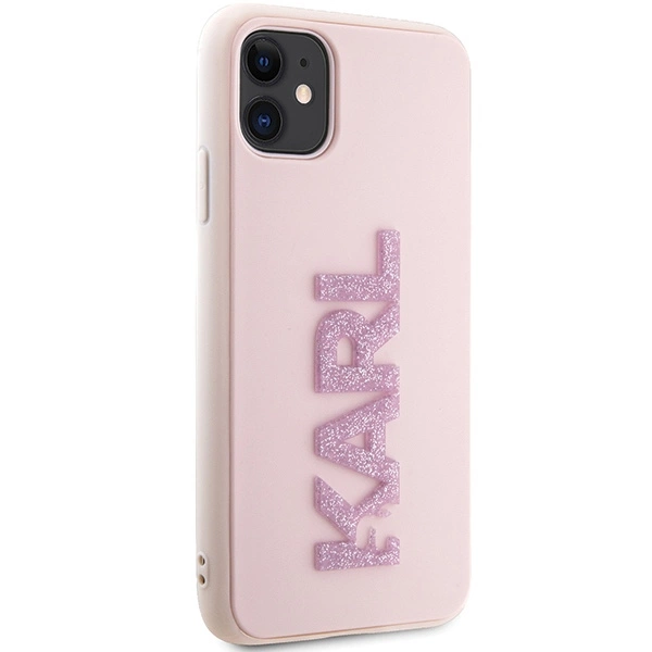 Karl Lagerfeld KLHCN613DMBKCP iPhone 11 / Xr 6.1" pink/pink hardcase 3D Rubber Glitter Logoeng