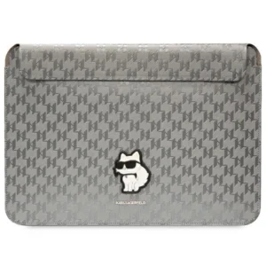 Karl Lagerfeld Saffiano Monogram Choupette case for a 14" laptop - silvereng