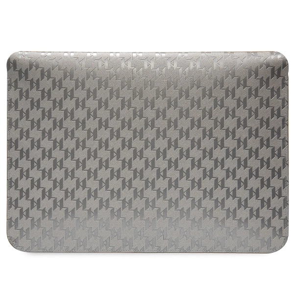 Karl Lagerfeld Saffiano Monogram Ikonik case for a 14" laptop - silvereng