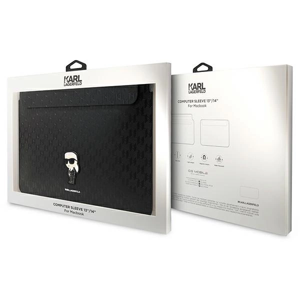 Karl Lagerfeld Saffiano Monogram Ikonik case for a 14" laptop - blackeng