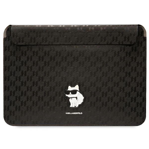 Karl Lagerfeld Saffiano Monogram Choupette case for a 16" laptop - blackeng
