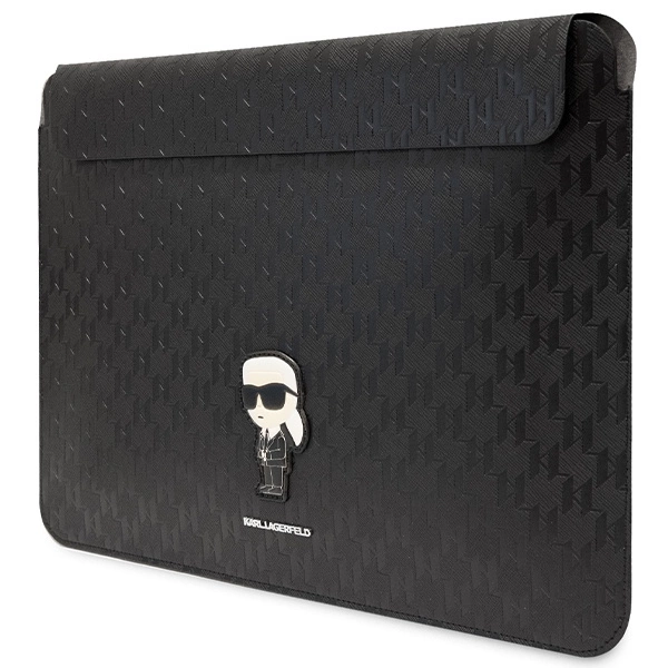 Karl Lagerfeld Saffiano Monogram Ikonik case for a 16" laptop - blackeng