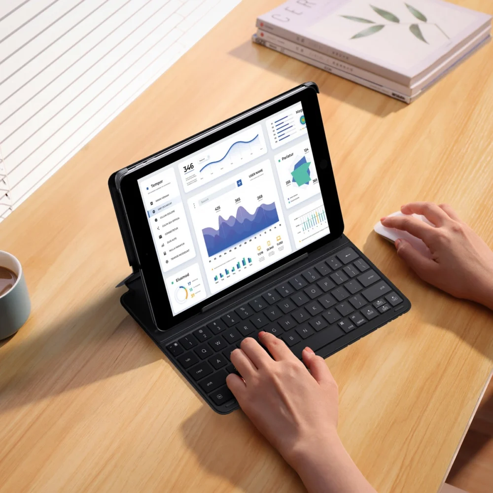 Baseus Brilliance Series keyboard case for iPad 10.2'' (2019/2020/2021) + USB-C cable - blackeng