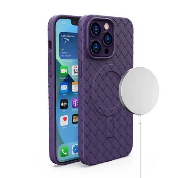 MagSafe Woven Case for iPhone 15 Pro - purpleeng