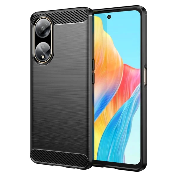 Flexible carbon pattern case for Oppo A98 5G Carbon Case - blackeng