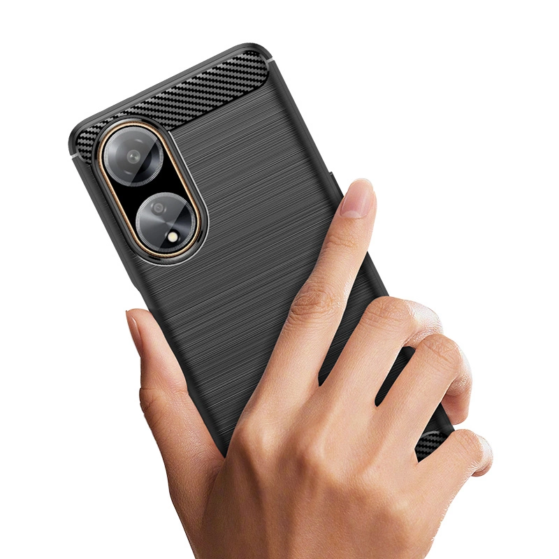Flexible carbon pattern case for Oppo A98 5G Carbon Case - blackeng