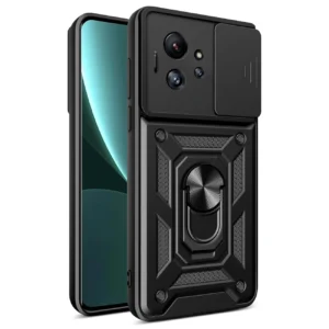 Hybrid Armor Camshield case for Infinix Zero Ultra with camera cover - blackeng