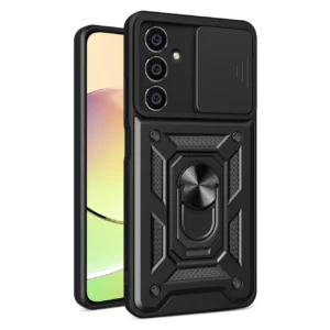 Hybrid Armor Camshield case for Samsung M54 with camera cover - blackeng