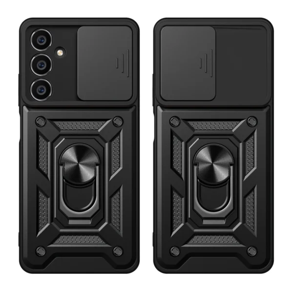 Hybrid Armor Camshield case for Samsung M54 with camera cover - blackeng