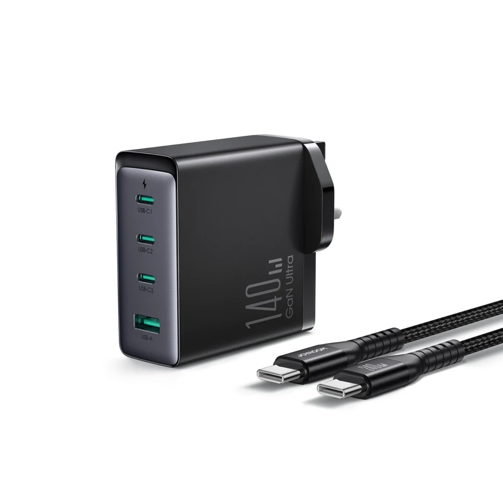 GaN charger UK Joyroom JR-TCG05UK 140W 3x USB-C USB-A + USB-C / USB-C cable 240W 1.2meng
