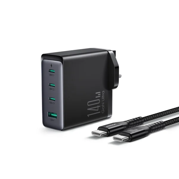 GaN charger UK Joyroom JR-TCG05UK 140W 3x USB-C USB-A + USB-C / USB-C cable 240W 1.2meng