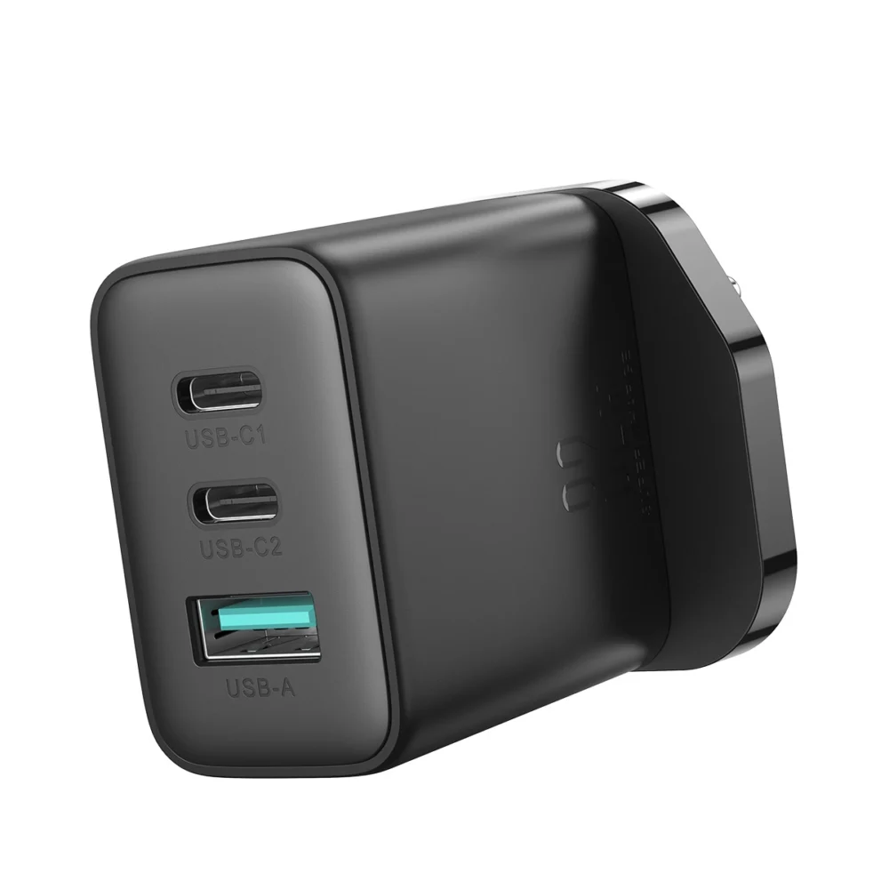 Joyroom JR-TCF10 fast charger 2x USB-C USB-A 32W (UK plug) - blackeng