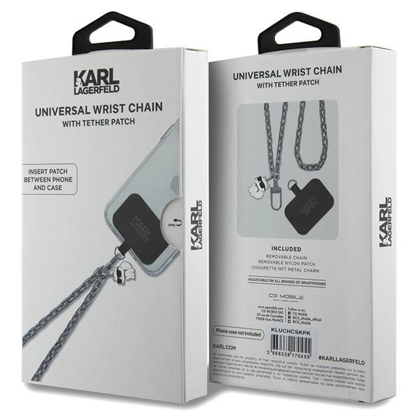 Karl Lagerfeld KLUCHCSKPK Universal Universal Hand Strap Choupette case - silvereng