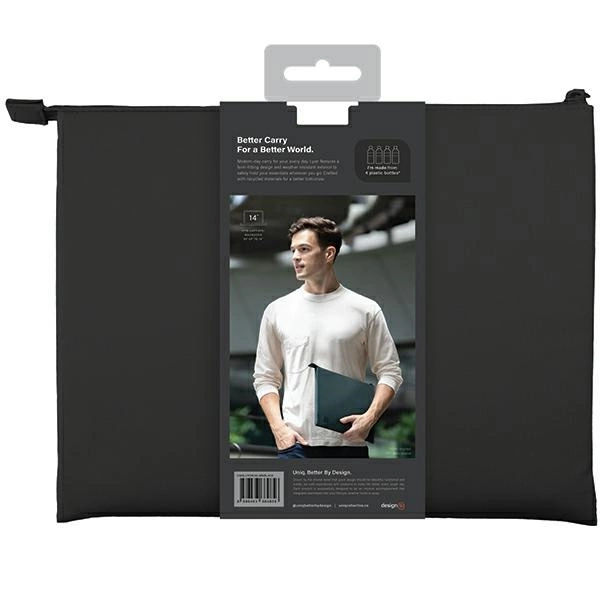 Uniq Lyon Waterproof RPET case for a 14" laptop - blackeng