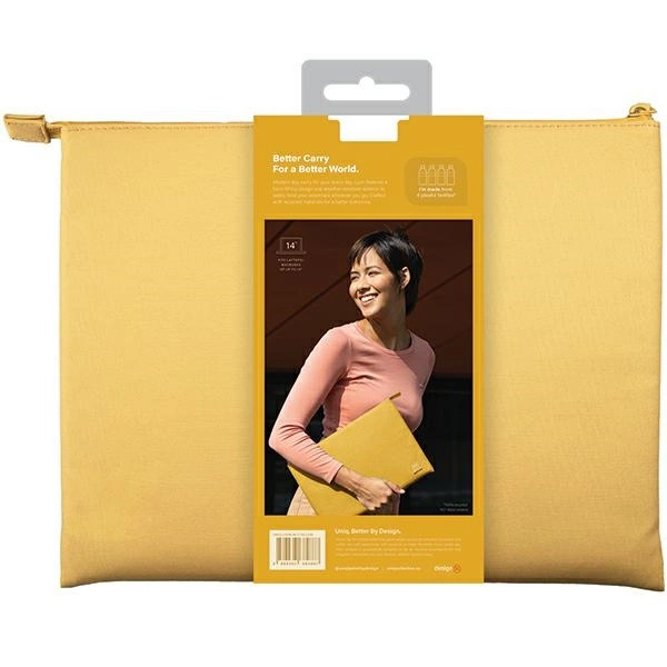 Uniq Lyon Waterproof RPET case for a 14" laptop - yelloweng