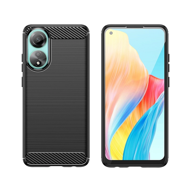 Carbon Case silicone case for Oppo A78 4G - blackeng