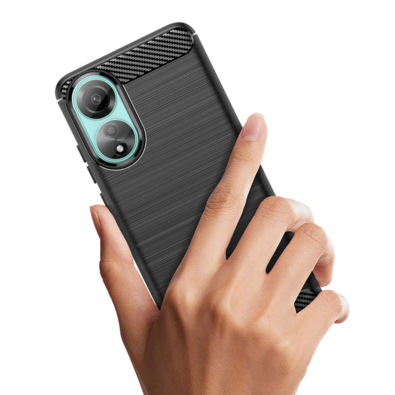 Carbon Case silicone case for Oppo A78 4G - blackeng