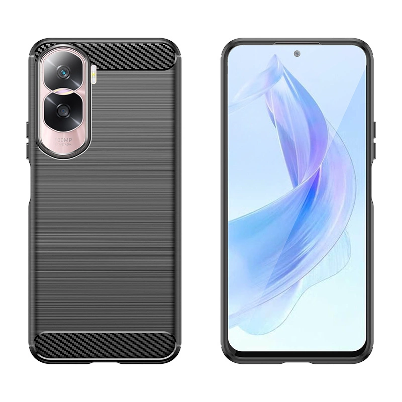 Carbon Case silicone case for Honor 90 Lite - blackeng