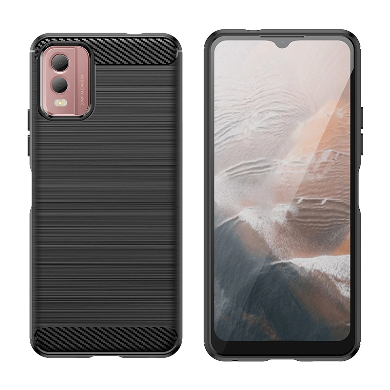 Carbon Case silicone case for Nokia C32 - blackeng