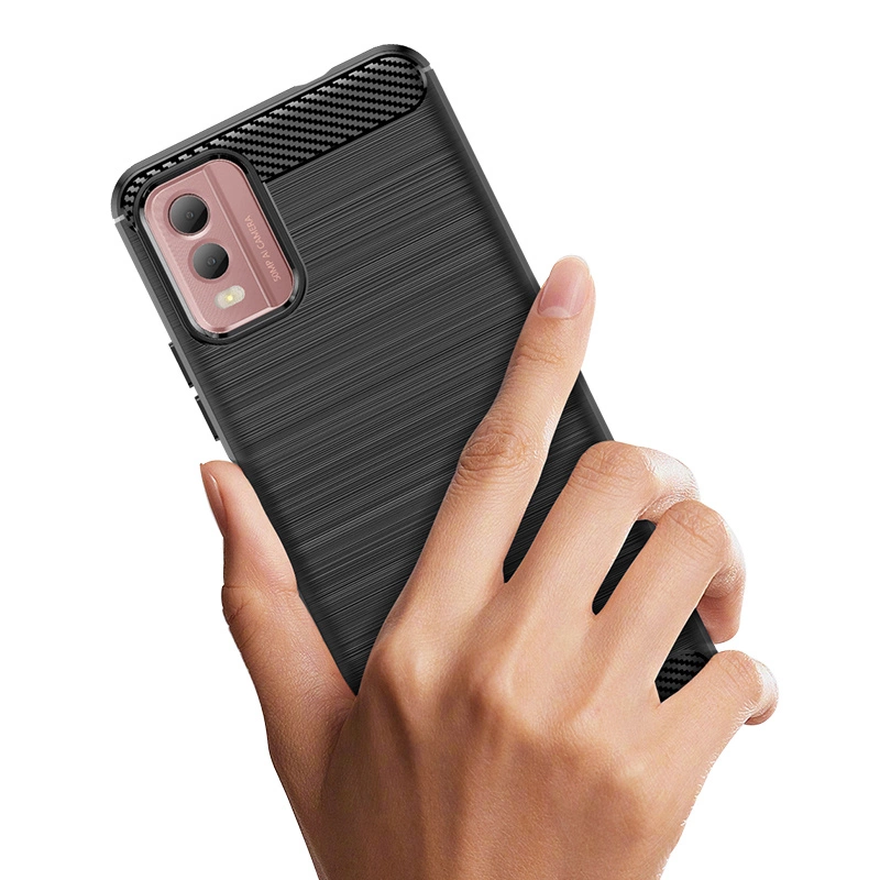 Carbon Case silicone case for Nokia C32 - blackeng